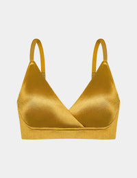 View of Shimmer Stretch Bra shown front-facing against a light gray background