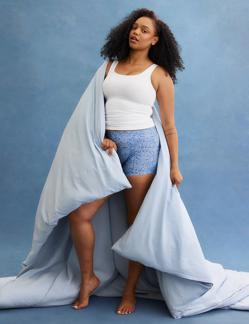 Full-body view of model wearing the Super Leakproof® Dream Short™ highlighting the coverage and smooth fit