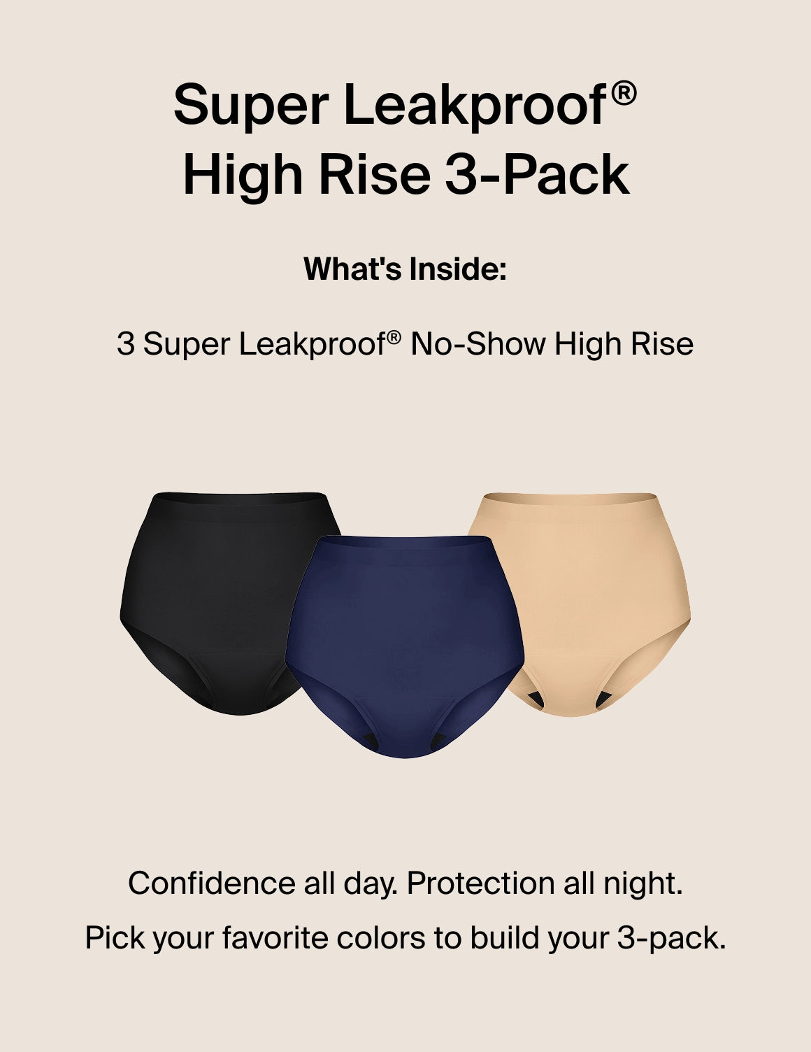 Super Leakproof® No-Show High Rise 3-Pack - Last Call