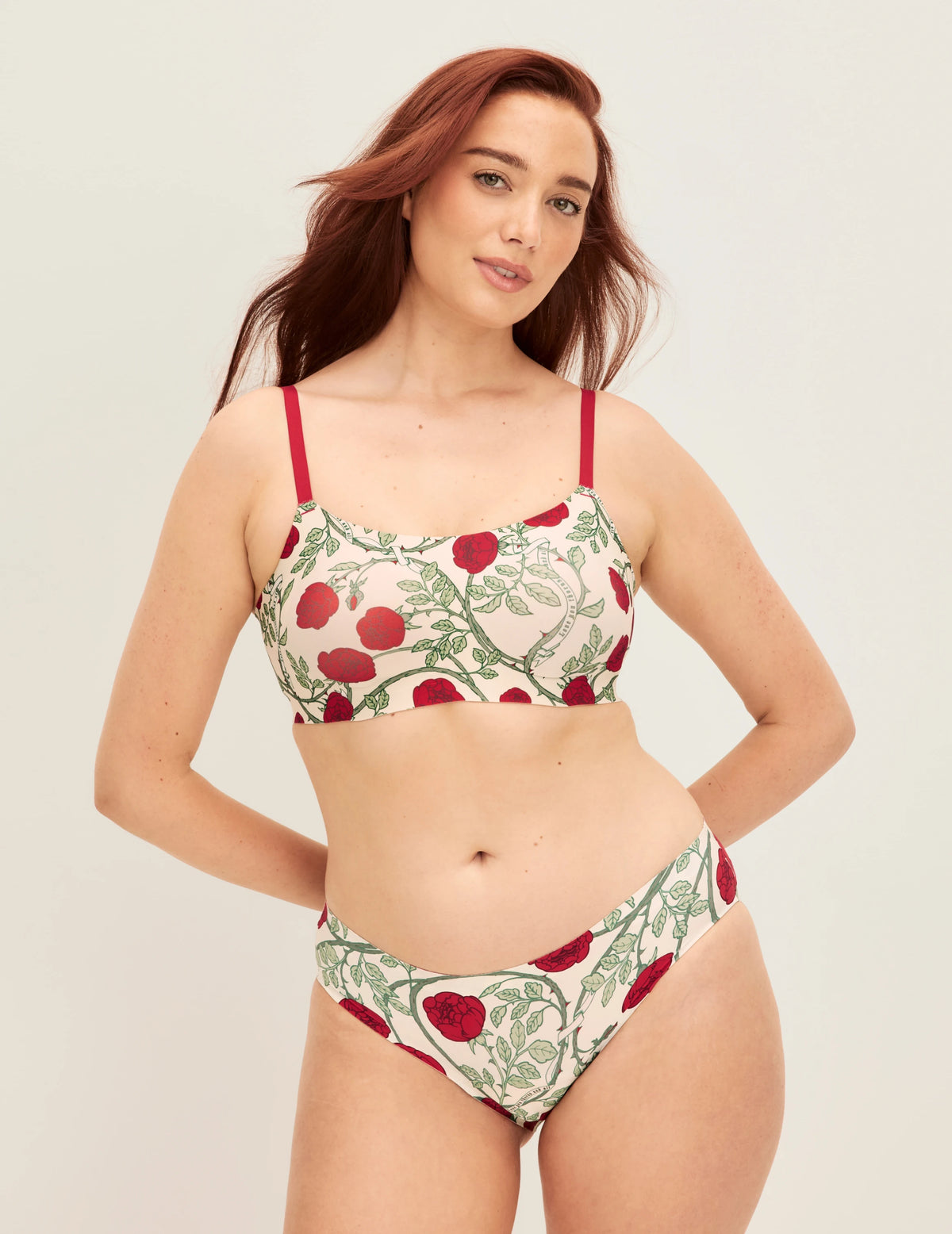 Liz has 41.25” hips wearing KNIX M | | Spring Court Bloom/Pink/Thorns and All
